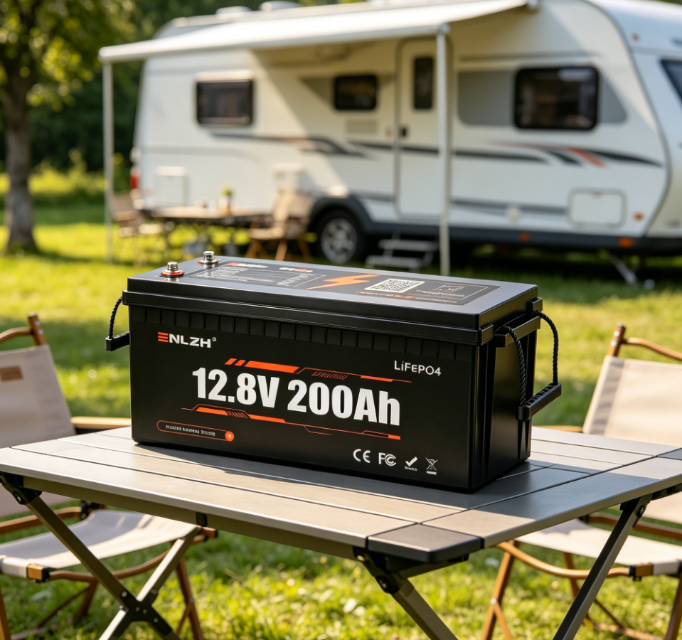 Enlzh Energy Storage 12.8v RV Travel Trailer Bluetooth Underseat Lithium-Ion Batteries Pack 200ah