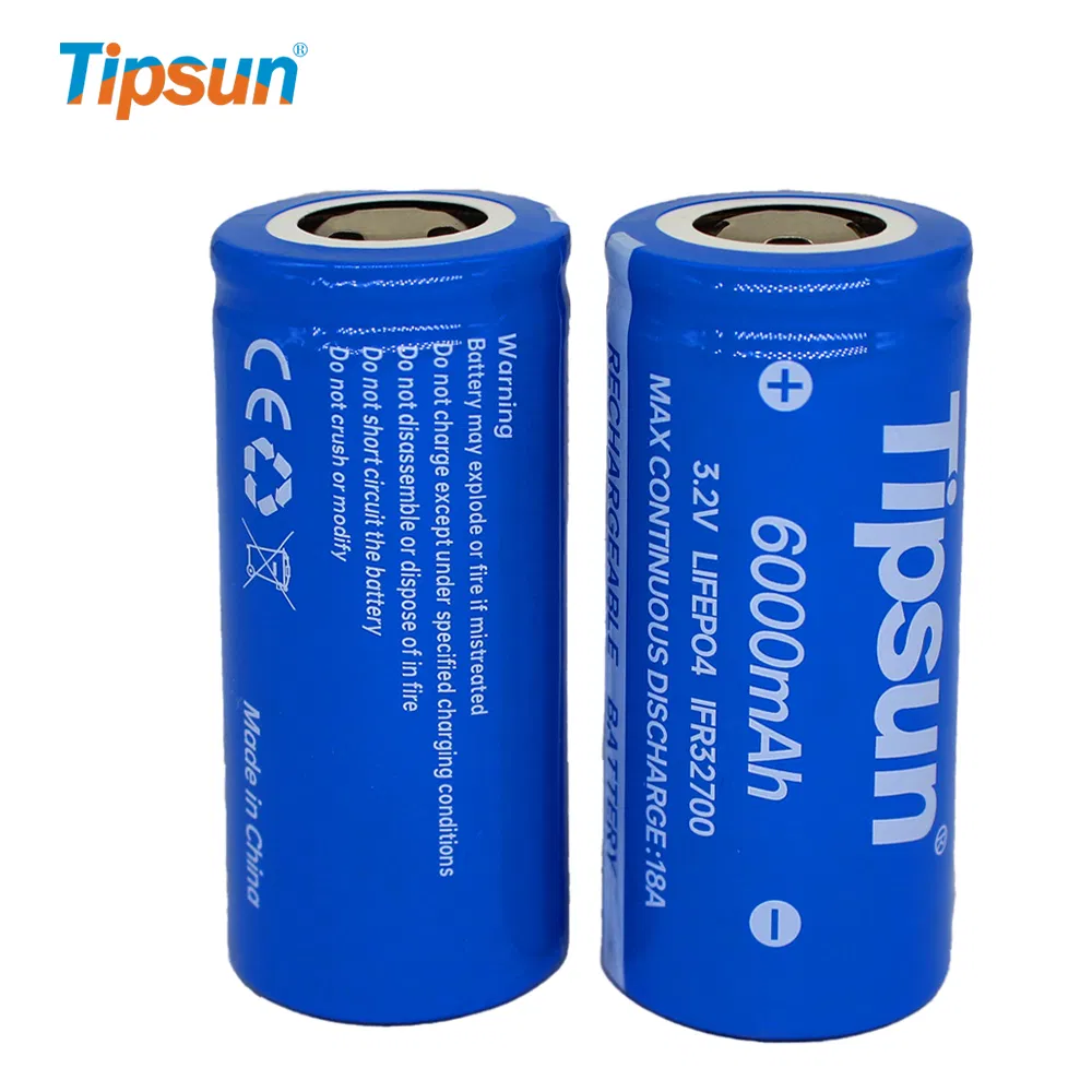 Tipsun Factory Sale 32700 LiFePO4 Cells 3.2V 6ah Lithium Iron Phosphate Battery 5c