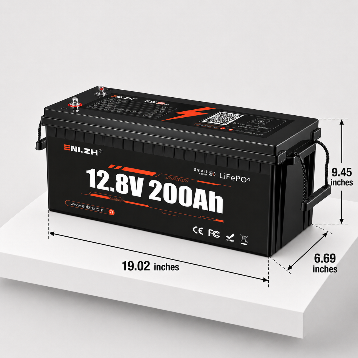 Enlzh Energy Storage 12.8v RV Travel Trailer Bluetooth Underseat Lithium-Ion Batteries Pack 200ah