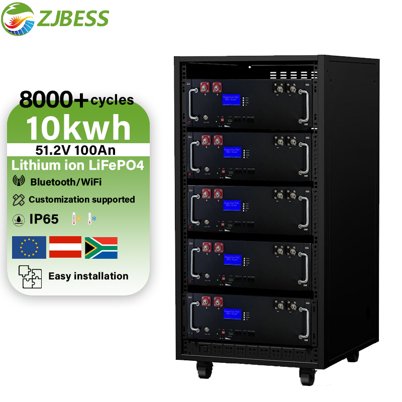 New Lifepo4 Solar Lithium Ion Battery Pack 100AH 200AH 51.2V 5KW 10KW Rack Mounted Lithium Battery