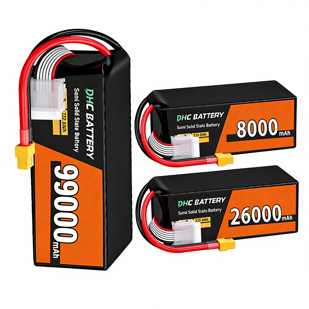 Semi-Solid State Lithium-ion Battery 4S 6S 8S 12S 18S 14.8V 22.2V 44.4V 99000mAh 10C 350Wh/kg FPV Drone Battery Pack