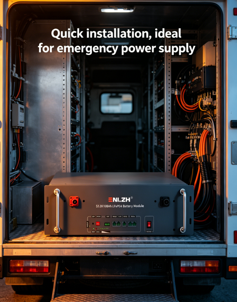 ENLZH Lithium Rack Mounted Battery 51.2V 100Ah 5kWh Lifepo4 6000 Cycle Solar Battery Large Home Battery Storage