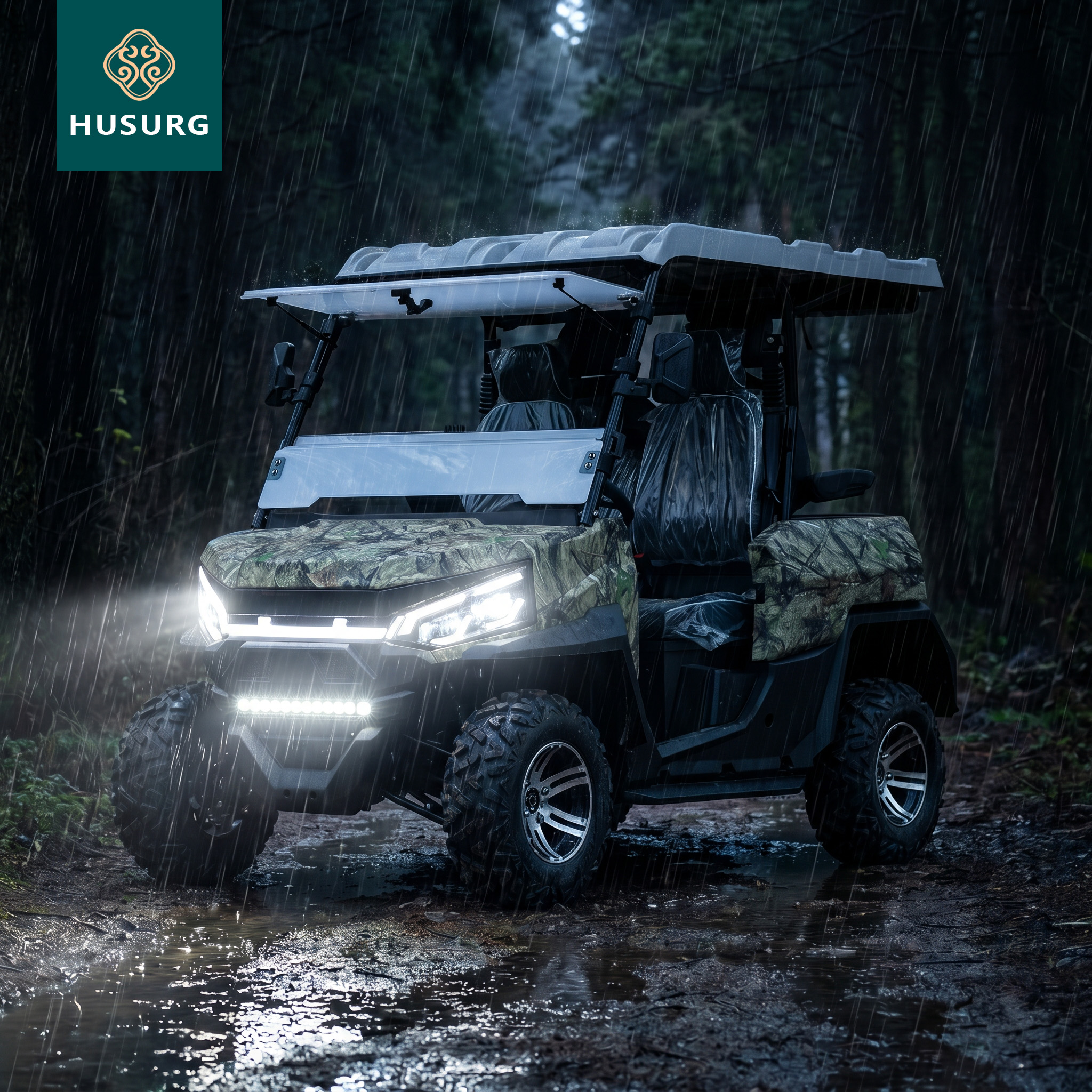 Stock 6 Seater 220V Electric Golf Cart Steel Body Power Lifted Suspension Rugged Terrain 4WD GCC Certified Fast Delivery