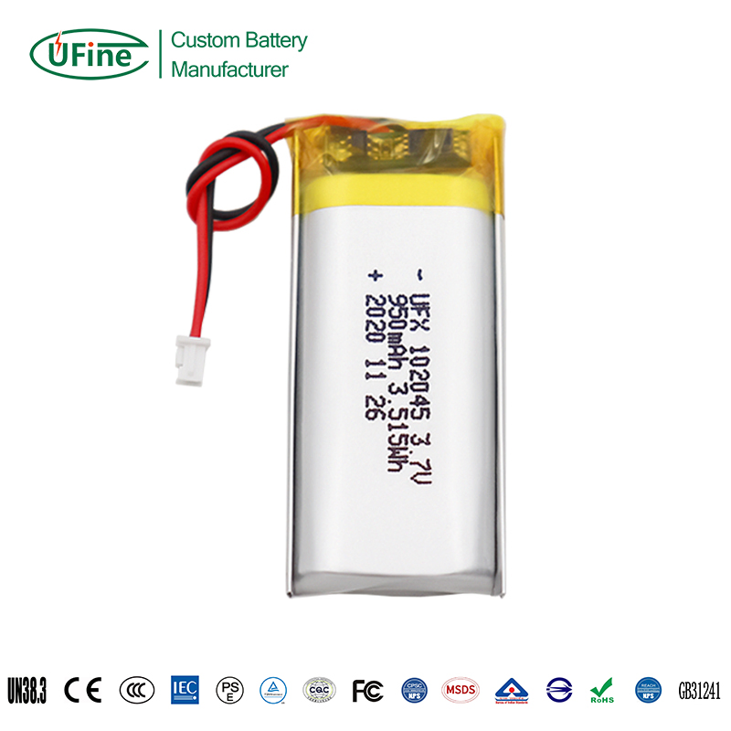 Rechargeable Lithium Battery Ufx102045 3.7V 950mAh for Digital