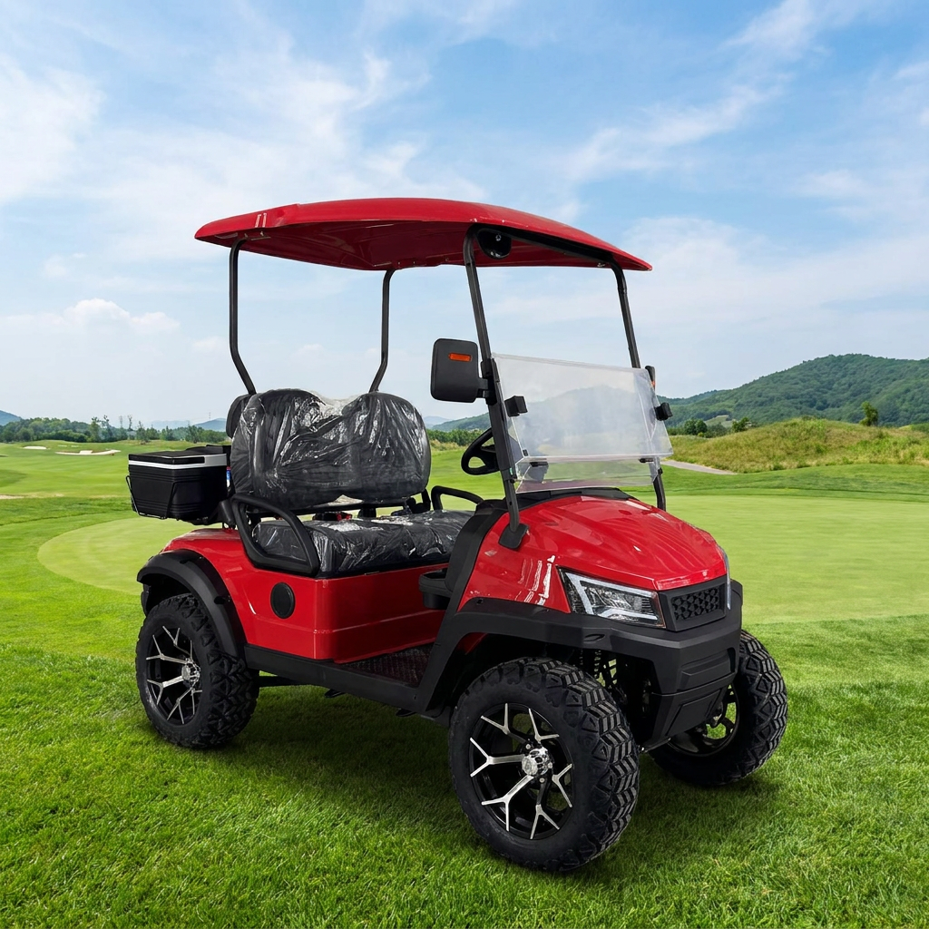 Customizable Colors All-Terrain Electric Golf Cart 2 Seater High Speed Off-road Utility Electric Cart with Golf Bag Rack