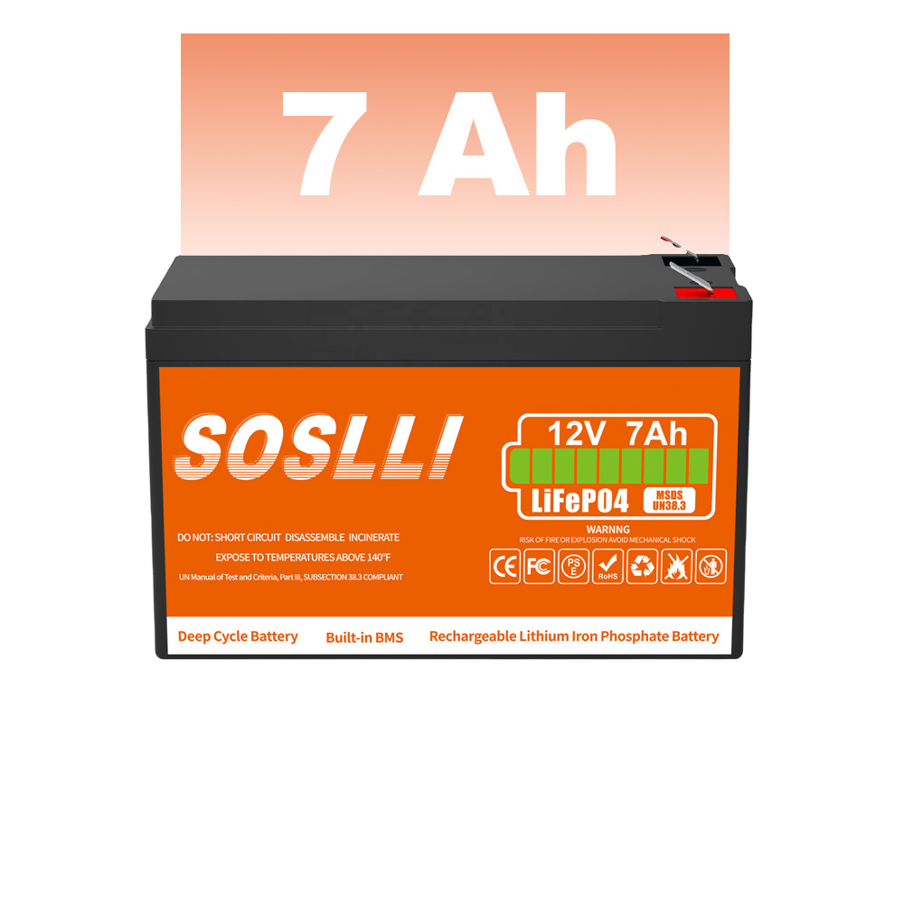 Lifepo4 Deep Cycle Solar Batterie Ups 12V Lifepo4 Battery 12V 7Ah 8Ah 20Ah Lithium Ion Lifepo4 Battery Pack 12V Batterie 12v 7ah