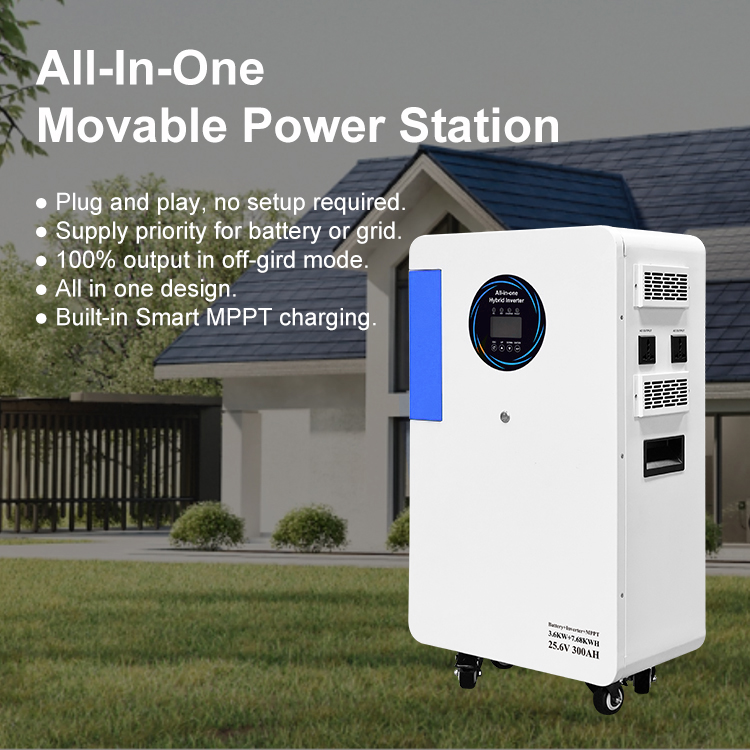 Lifepo4 25.6v 300ah 7.68kwh 16kwh Pure Sine Wave Home All-In-One Movable Power Station Battery Solar Lithium Ion Batteries