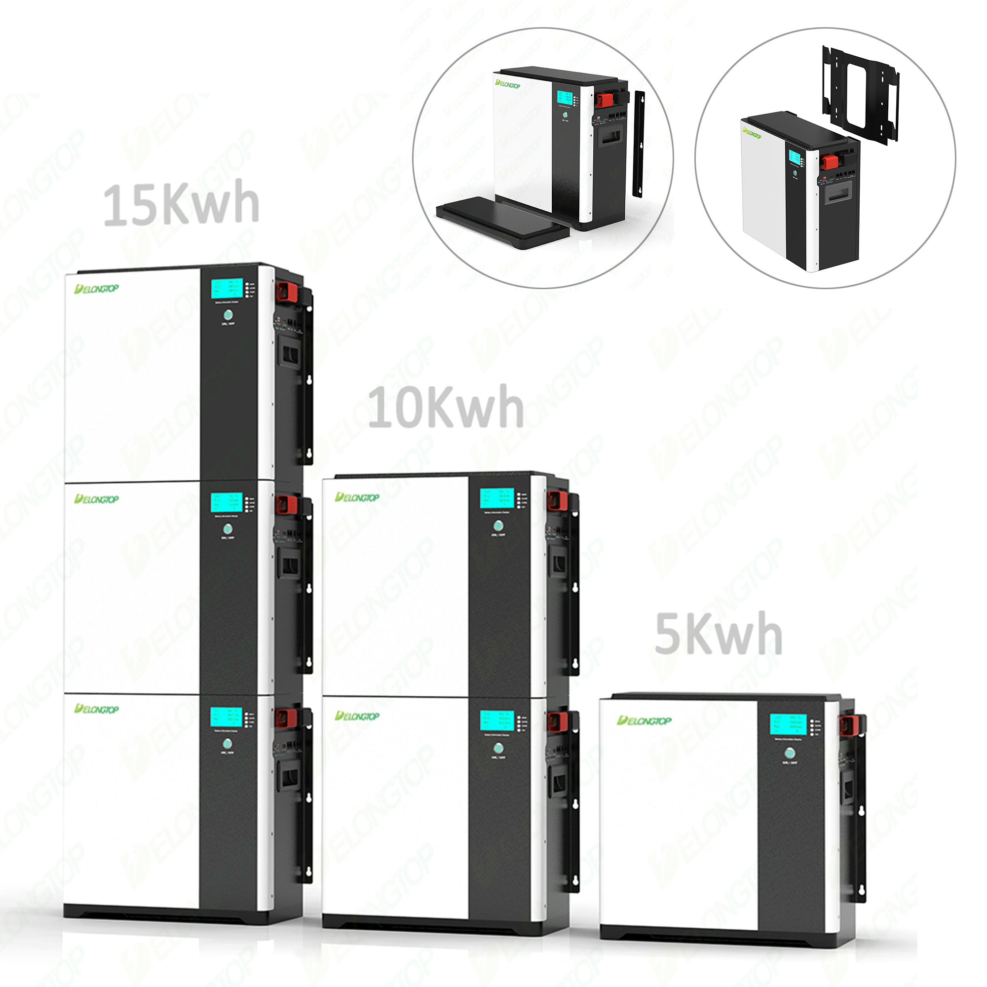 New BYD Grade A Cells Stackable LiFePO4 48V 100Ah 5Kwh 10Kwh 15Kwh Powerwall Battery For Solar Panel Energy Storage Systems