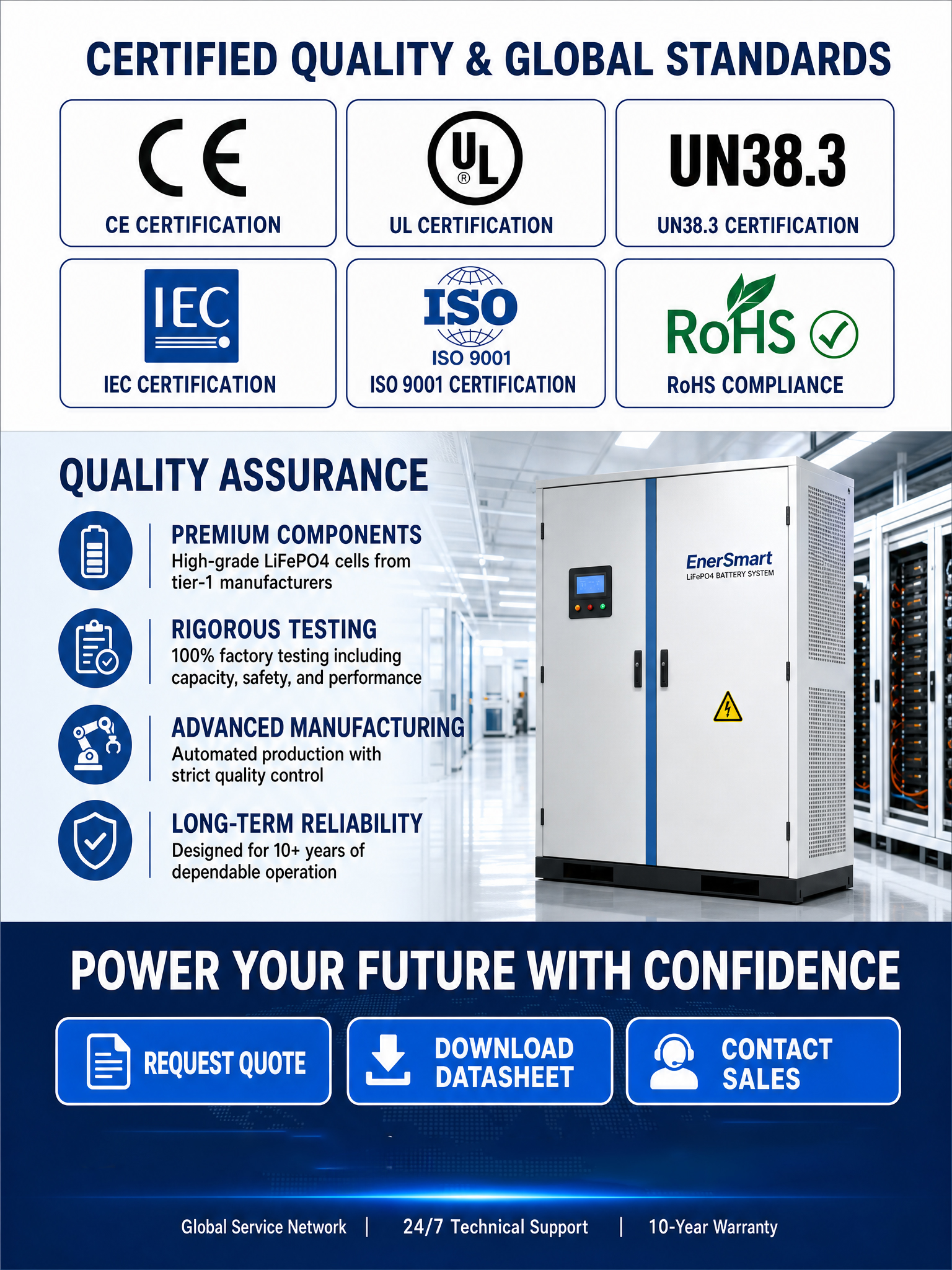 Rack Mount Solar Battery Cabinet LiFePO4 Lithium Energy Storage System 51.2V 100Ah Smart BMS Telecom UPS Backup Battery Packs