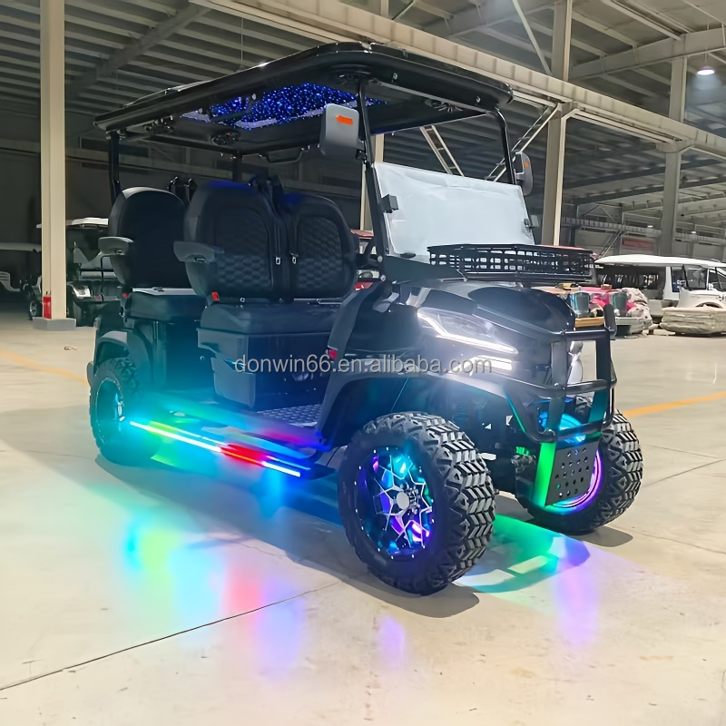 Lifted 60V 72V Sightseeing Electric Club Carts 4 Seats Golf Carts with Lithium Battery