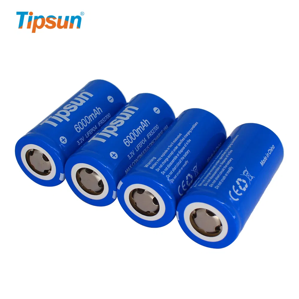 Tipsun Factory Sale 32700 LiFePO4 Cells 3.2V 6ah Lithium Iron Phosphate Battery 5c