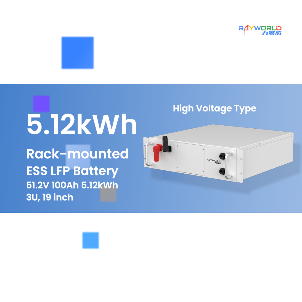 5kWh LiFePO4 Lithium Solar Battery Built in BMS 51.2V 100Ah Server Rack Home Solar Energy Storage Battery
