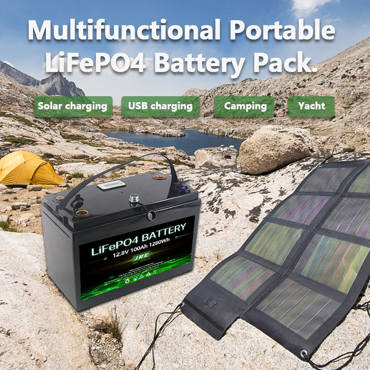 12v 100ah Lifepo4 Battery Rechargeable Lithium Battery Pack with Self Heating Low Temperature Protection for Rv vans Marine Boat