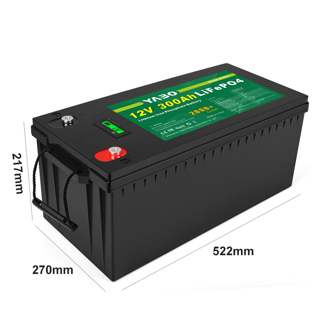 BMS Function Solar Batteries 12.8V 300Ah Prismatic Lithium Ion Battery Pack Deep Cycle LiFePO4 Battery 12V 300Ah