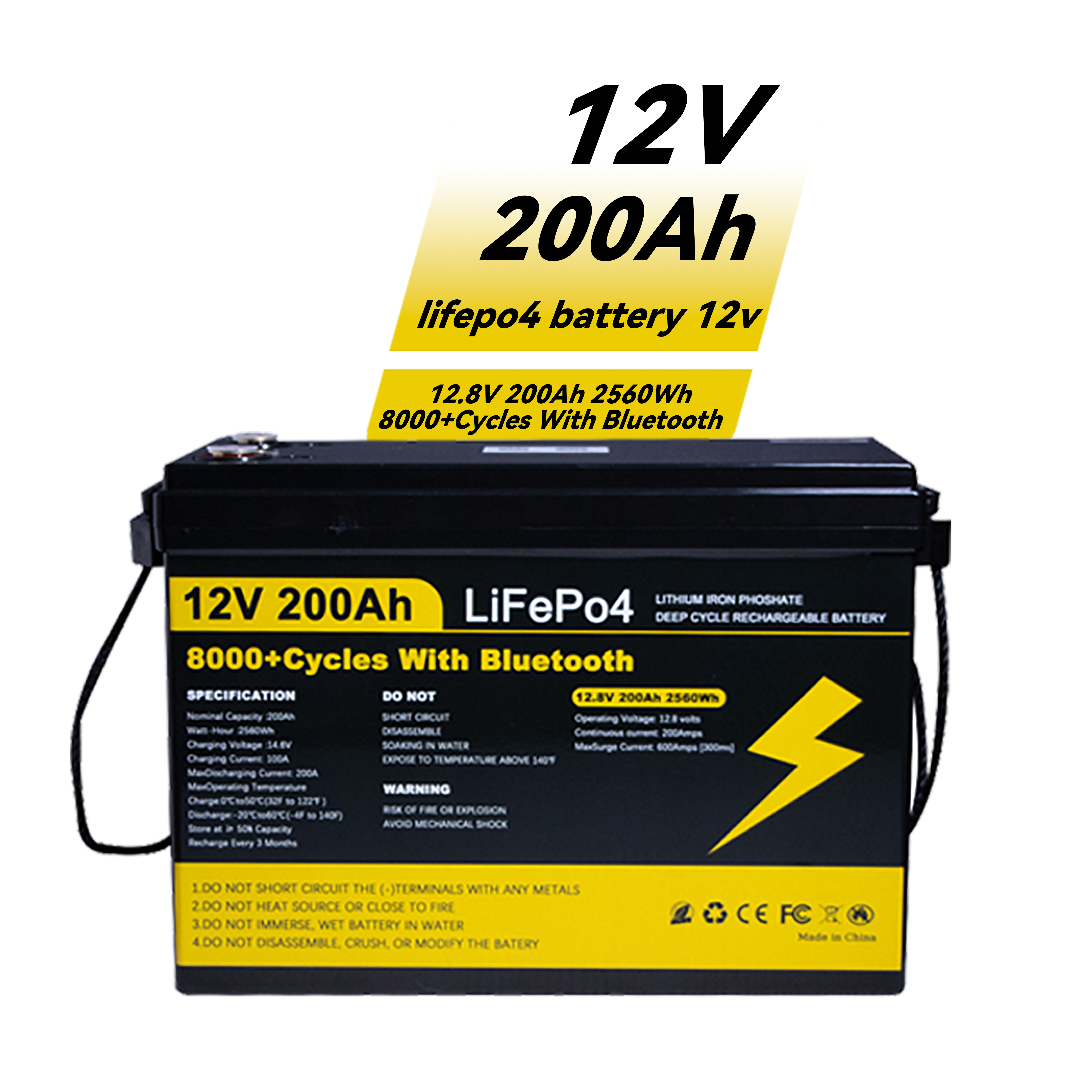 EU Warehouse 12V 120Ah Lifepo4 Battery Pack Portable RV Solar Power Station with 100Ah 150Ah 200Ah 250Ah Lithium Ion Options