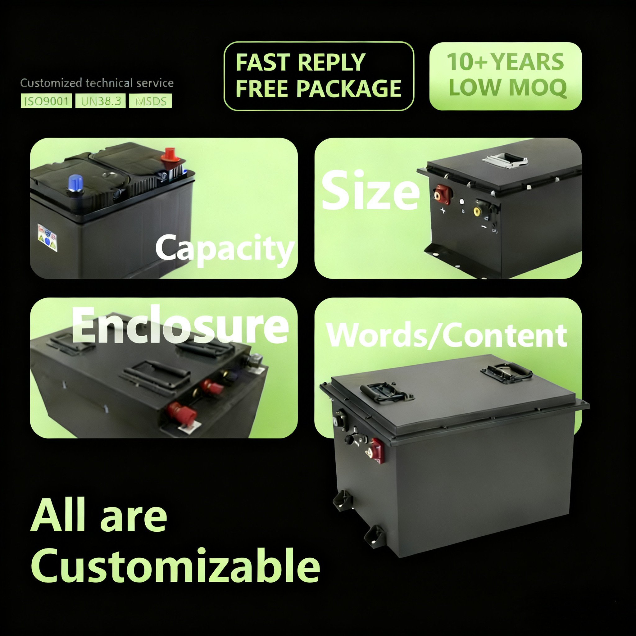 51.2V 412Ah CE UN38.3 Certification Lifepo4 Battery Support Customization Rechargeable Forklift Golf Cart Lithium Battery Pack