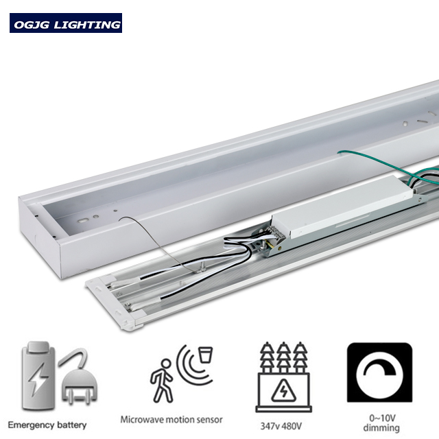 5-Year Warranty 20W 40W 60W Industrial LED Batten Lighting Emergency Battery Ceiling Tube Light Fixture IP40 Dimmable Linkable