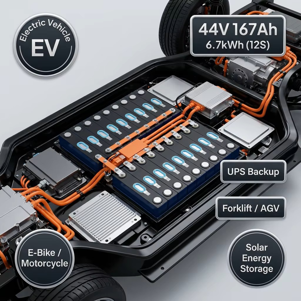 3.7V 167Ah NMC Ternary Lithium Ion Prismatic Battery Cell 3500 Cycles High Energy Density For EV E-Bike Forklift AGV Solar ESS