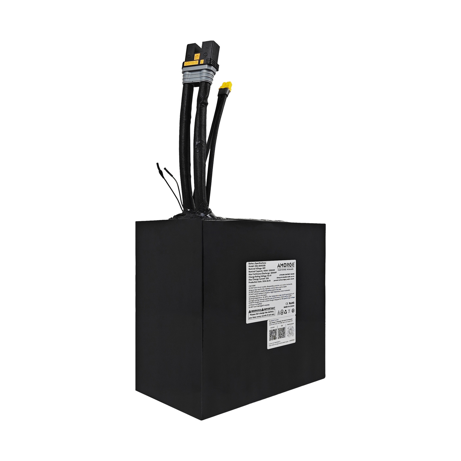 AMORGE 22S10P 80V 40AH 300A Lithium Battery Pack With ANT Bluetooth BMS for Electric Bike