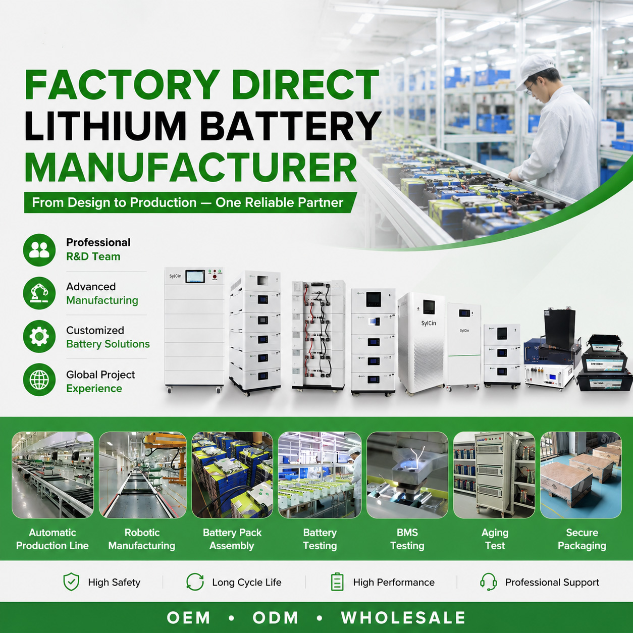 OEM ODM Stackable Energy Storage System 5kWh Battery With 5kW Hybrid Inverter For Residential And Small Business Applications