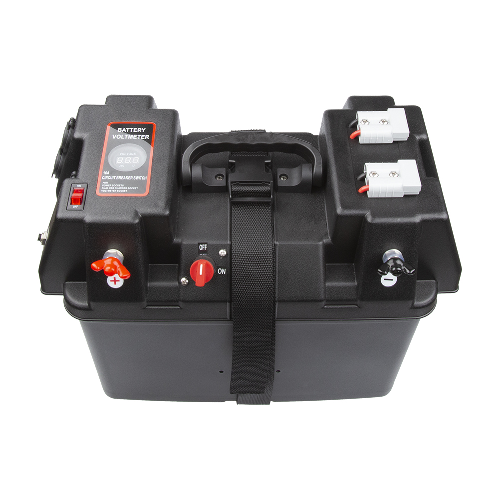 12V 24V PP Outdoor Camping Multifunction Battery Box Marine Camping Travel