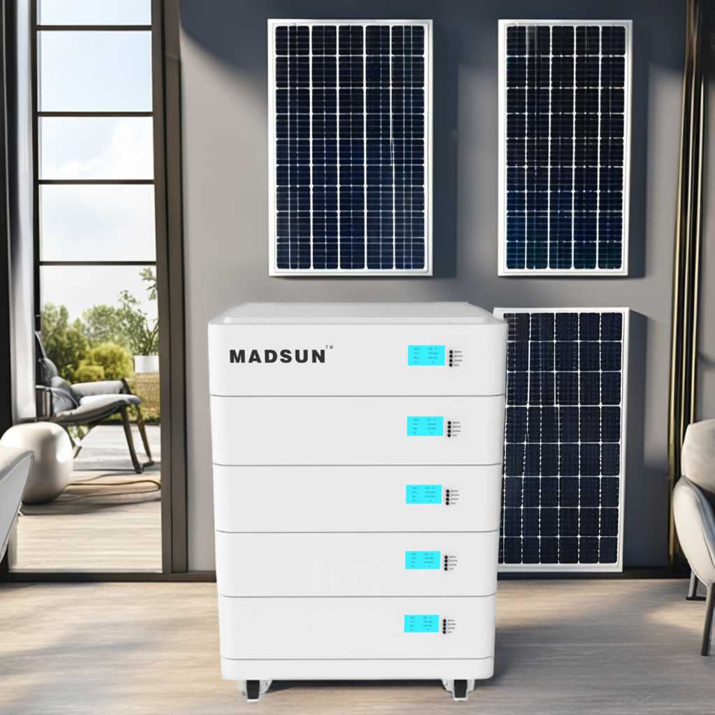 Madsun OEM Stackable 48V 300Ah 15KWh Solar Battery 100Ah 200Ah 5Kwh 10KWh System Lifepo4 Lithium Ion Battery Pack