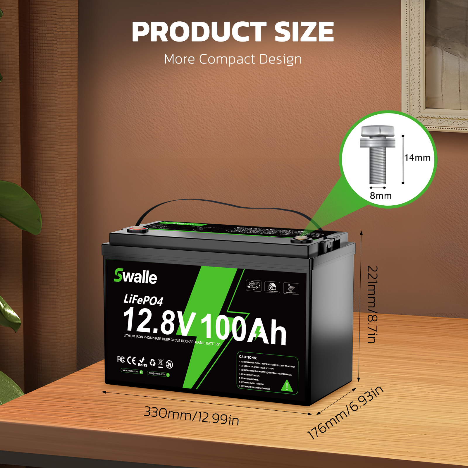 Swalle EU US Stock 12v 24v 48v 100ah 200ah 300ah 400ah Photovoltaic Car Solar Lithium Ion Lifepo4 Battery