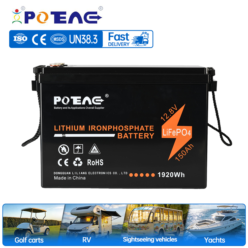 150Ah 12.8V Direct Replacement Lithium Battery Customizable Lead Acid Alternative Battery 12V with BMS for RV Golf Cart Marine