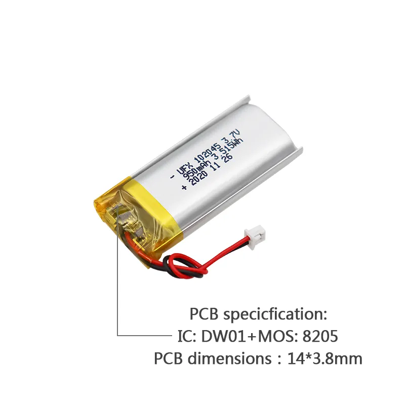 Rechargeable Lithium Battery Ufx102045 3.7V 950mAh for Digital