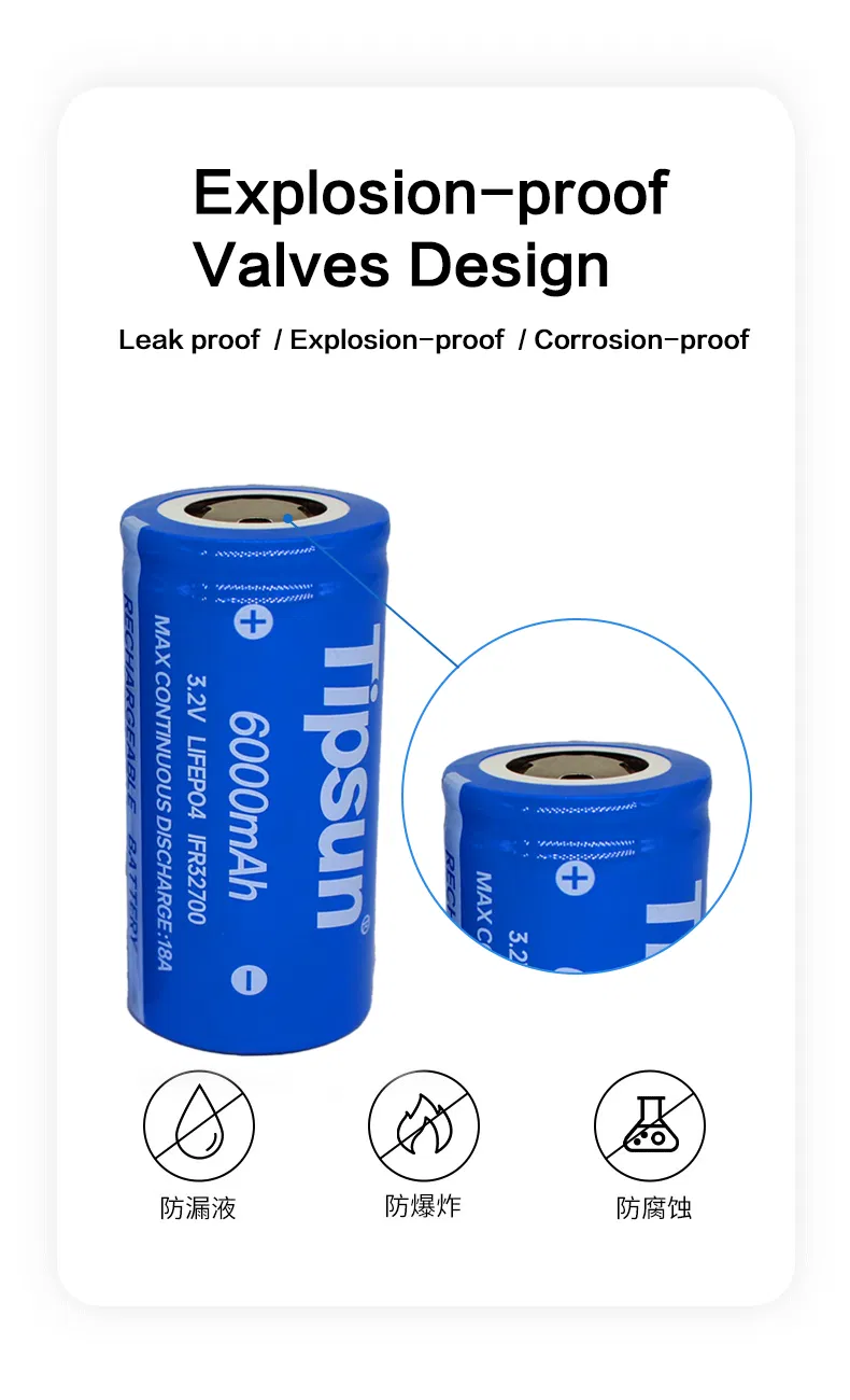 32700 6000 mAh Lithium Iron Phosphate 3.2V 6ah 32700 LiFePO4 Cylindrical Cells Battery