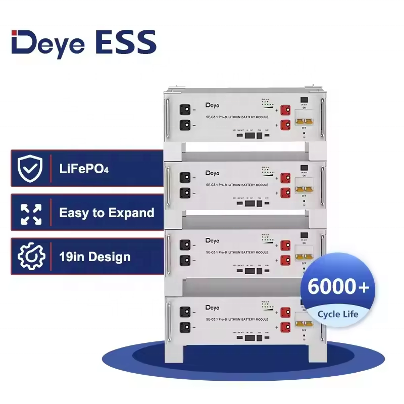 Deye Lifepo4 Battery 48v 51.2v 100ah 200ah Lithium 5.12kwh 10kwh Rack Lithium Ion Battery Deye SE-G5.1 Pro-B