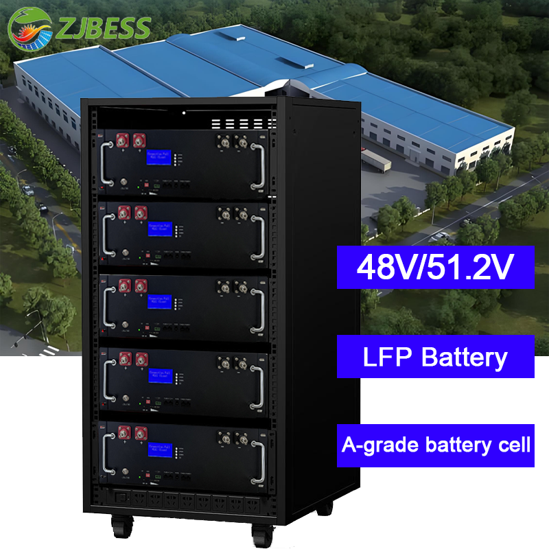 New Lifepo4 Solar Lithium Ion Battery Pack 100AH 200AH 51.2V 5KW 10KW Rack Mounted Lithium Battery