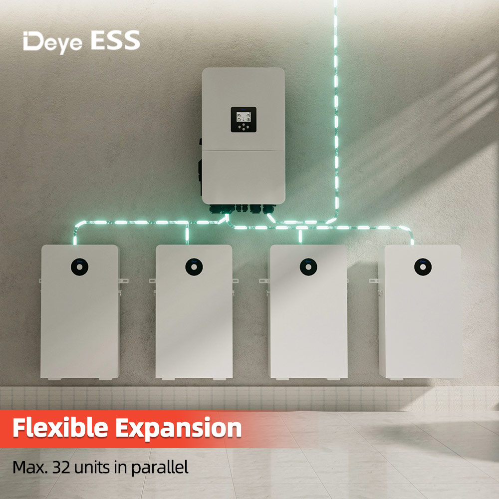 Deye 16kWh LiFePO4 Solar Battery Deep Cycle with BMS for 51.2V Home Energy Storage System 16KW