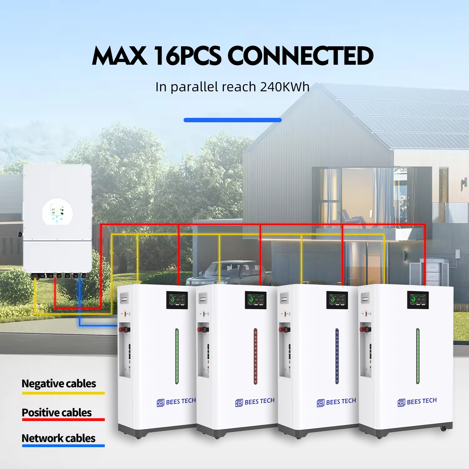 11000 Cycles 10-year Warranty 16kw Lifepo4 Battery 16kwh Lithium Ion Solar Battery 51.2v 314AH Lifepo4 300ah Home Energy Storage