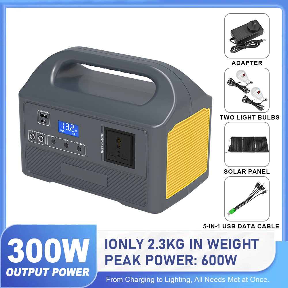Ultra-light Outdoor Portable Power Station Energy Storage Power Supply 150W-300W Lithium Lifepo4 Battery Packs for Camping Solar