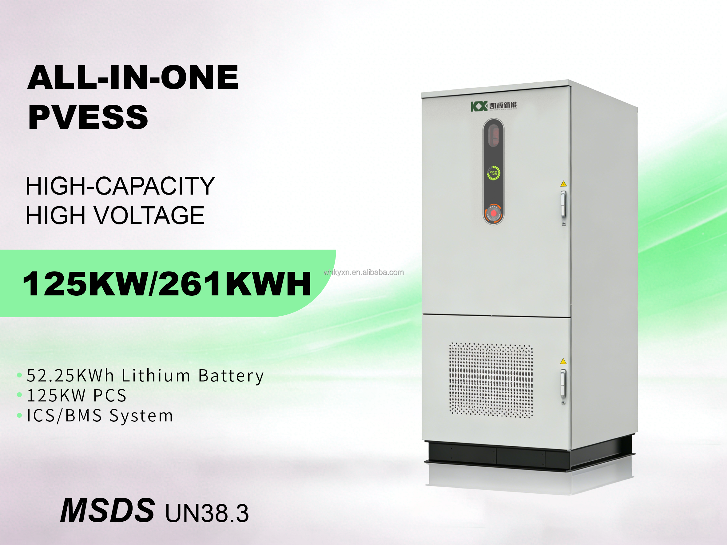 ESS LiFePO4 Battery Energy Storage Cabinet 100KWh On Grid Off Grid Industrial Commercial Outdoor