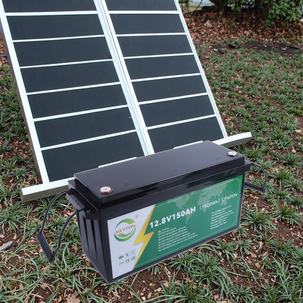12.8V 150Ah LiFePO4 Battery for Solar RV Marine and Backup Power, Lightweight Deep Cycle Lithium Battery
