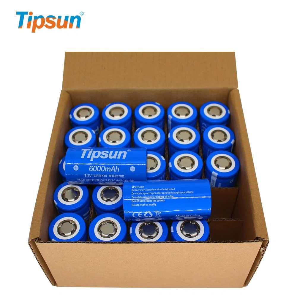 Tipsun Factory Sale 32700 LiFePO4 Cells 3.2V 6ah Lithium Iron Phosphate Battery 5c