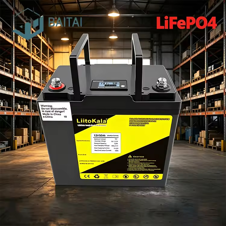Long Life Deep Cycle Battery Pack 12V 50Ah LiFePO4 With LCD 3000 Cycles for RV Off Grid Solar Power Use