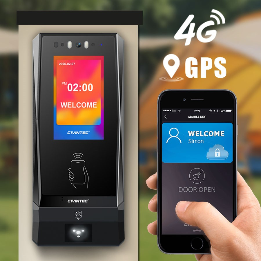 Weatherproof SIM Card 4G WiFi Access Control System with Camera RFID NFC Time Attendance for School with GPS