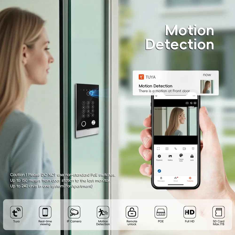 Tuya Smart IP Video Intercom System Doorbell with 10.1-Inch Screen for Villa