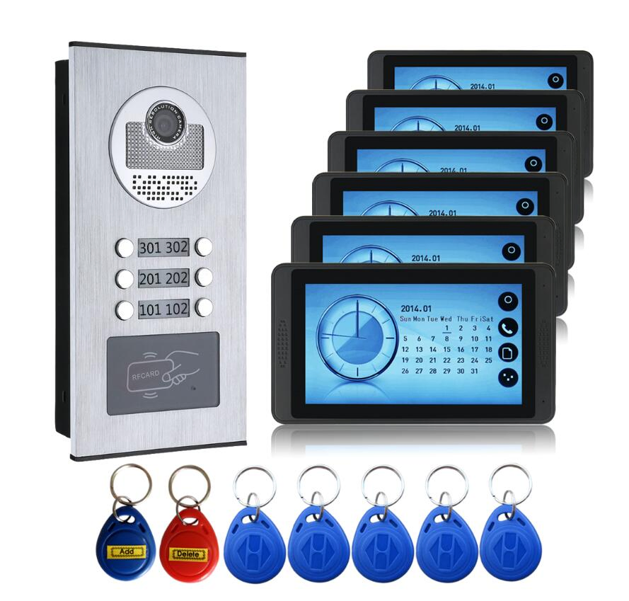 4/8/10/12channel 12famililies WiFi 7inch Touch Screen Video Door Phone Intercom System