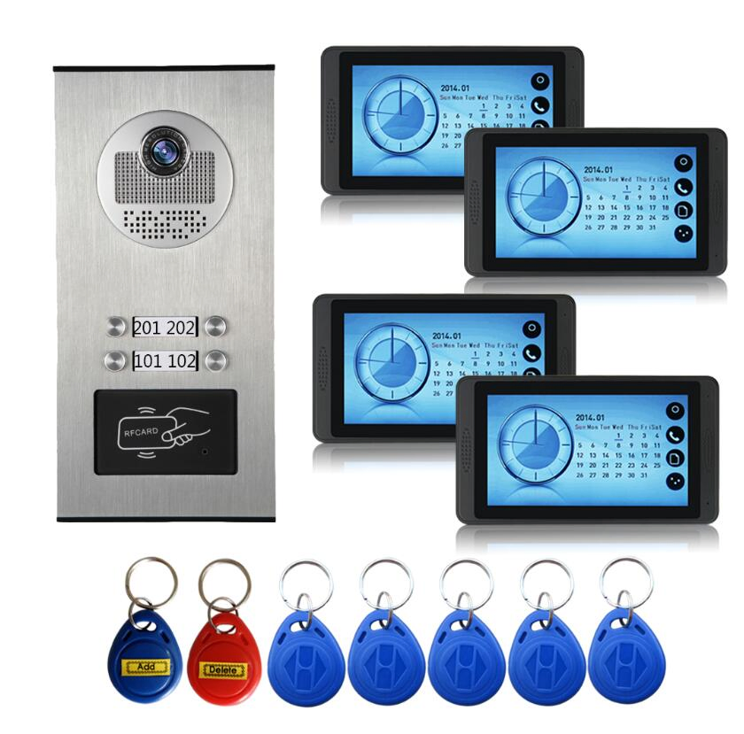 4/8/10/12channel 12famililies WiFi 7inch Touch Screen Video Door Phone Intercom System