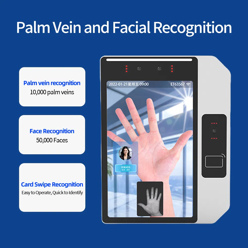 Fast Shipping Recognition Distance 0.5-3m Smart Access Control Machine Palm Vein with Face Detection &amp; Facial Recognition System