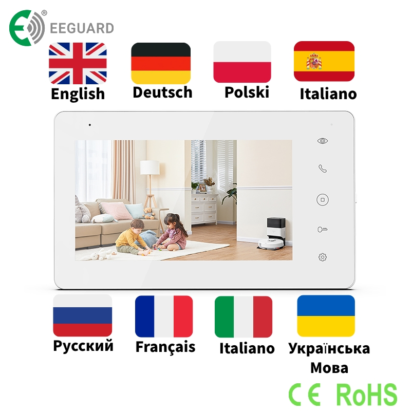4-Wire HD 7" Touch Screen Video Intercom Villa Security System