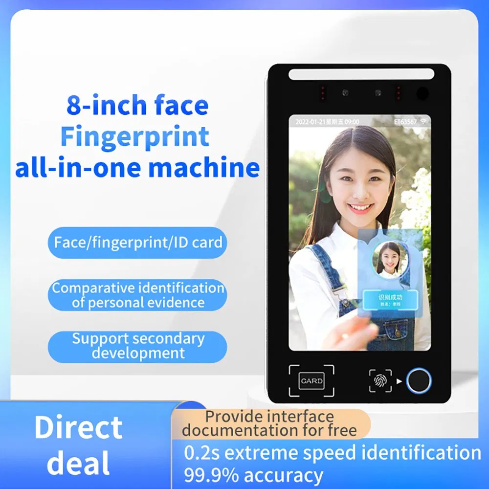 Face ID Detection Scanner Fingerprint Time School Facial Recognition Time Attendance Access Control System
