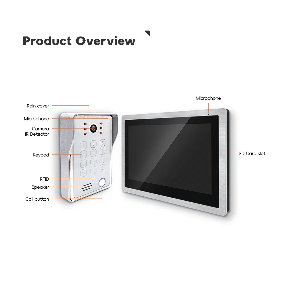 High Quality TCP/IP Intercom with 10.1inch Indoor Monitor and Outdoor Unit Kit
