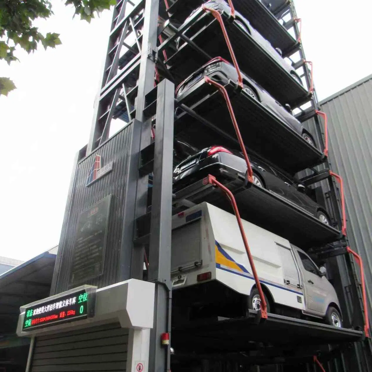 Modern Vertical Rotary Parking System with Nine Levels and Cloud Based Management for SUV Lots