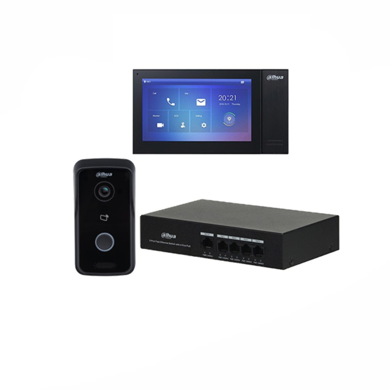 Dahua Ktp02 IP Villa Door Station &amp; Indoor Monitor Video Intercom Kit 2-Wire Poe IP