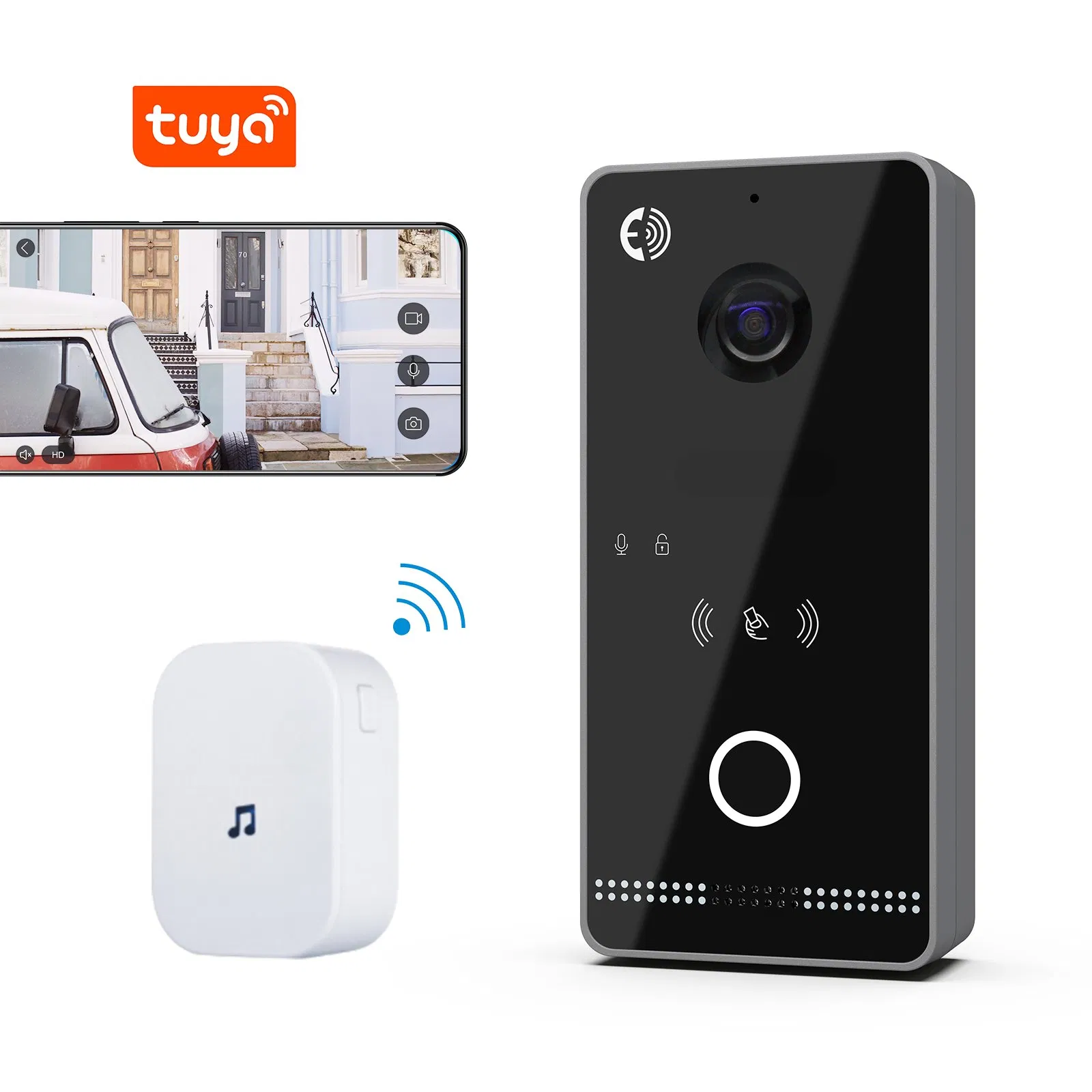 Tuya Smart Video Doorphone Intercom with RFID Unlock Wireless Doorbells